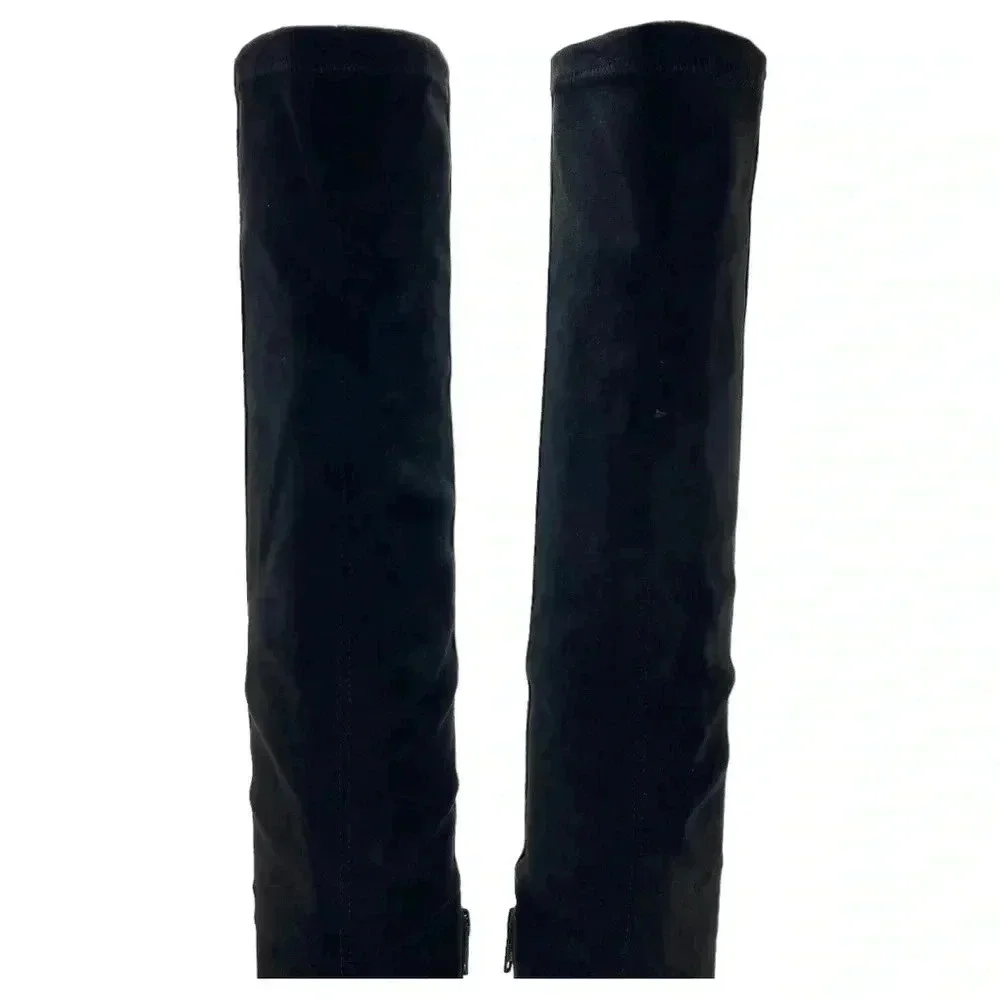 Report Zaria Black Faux Leather & Suede OTK Womens Boots Size 5M